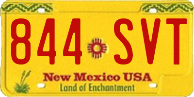 NM license plate 844SVT