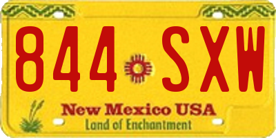 NM license plate 844SXW
