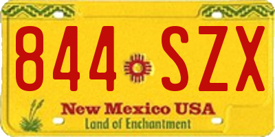 NM license plate 844SZX