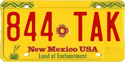 NM license plate 844TAK