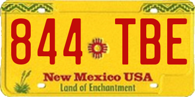 NM license plate 844TBE