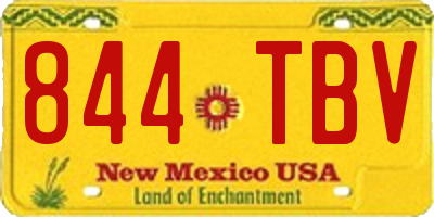 NM license plate 844TBV