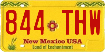 NM license plate 844THW