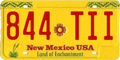 NM license plate 844TII