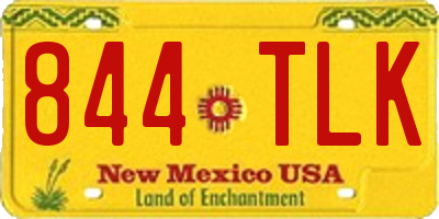 NM license plate 844TLK