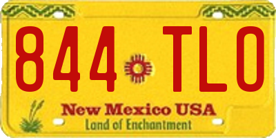 NM license plate 844TLO
