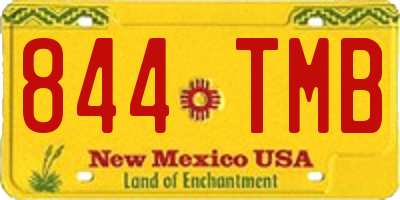 NM license plate 844TMB