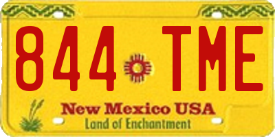 NM license plate 844TME