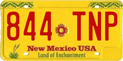 NM license plate 844TNP