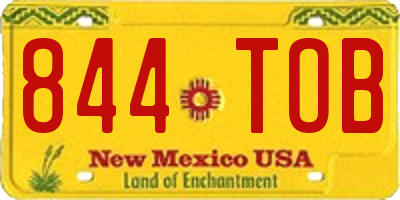 NM license plate 844TOB