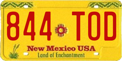 NM license plate 844TOD