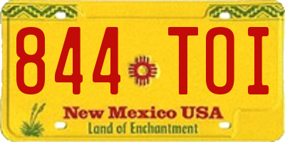 NM license plate 844TOI