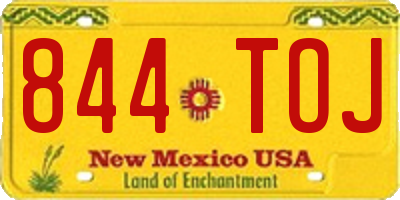 NM license plate 844TOJ
