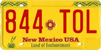 NM license plate 844TOL