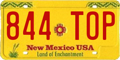 NM license plate 844TOP