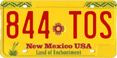 NM license plate 844TOS