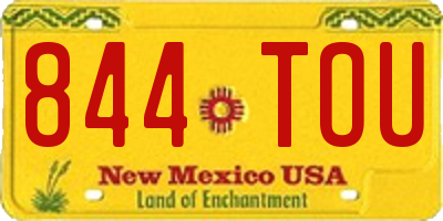 NM license plate 844TOU