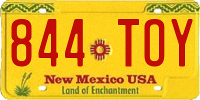 NM license plate 844TOY