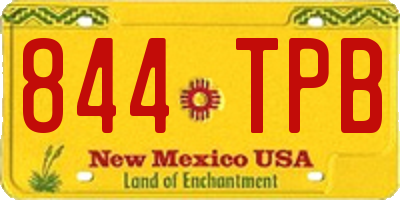 NM license plate 844TPB