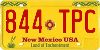 NM license plate 844TPC