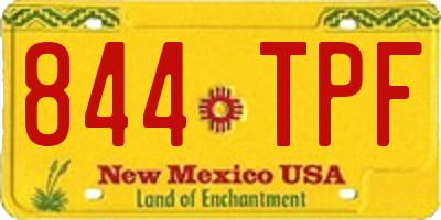 NM license plate 844TPF