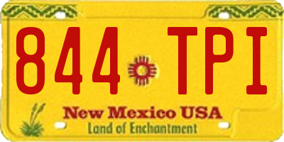 NM license plate 844TPI