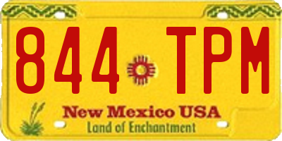 NM license plate 844TPM