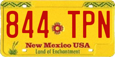 NM license plate 844TPN