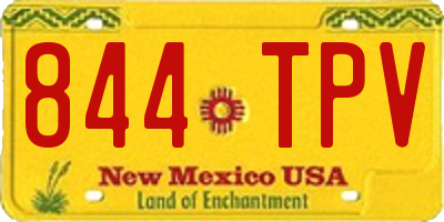 NM license plate 844TPV
