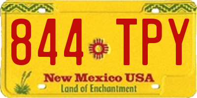 NM license plate 844TPY
