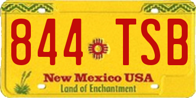 NM license plate 844TSB
