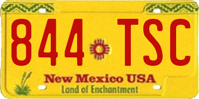 NM license plate 844TSC