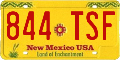 NM license plate 844TSF