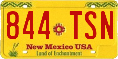 NM license plate 844TSN