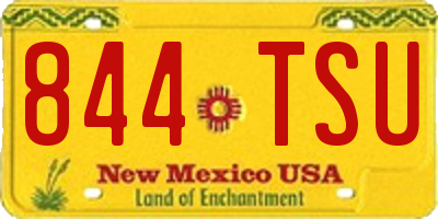 NM license plate 844TSU