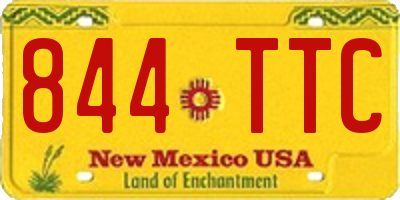 NM license plate 844TTC