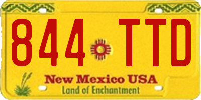 NM license plate 844TTD