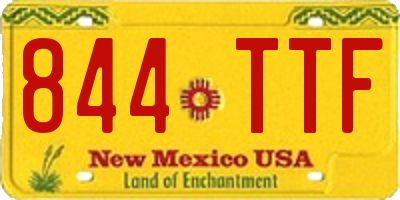 NM license plate 844TTF