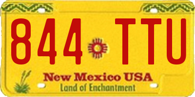 NM license plate 844TTU