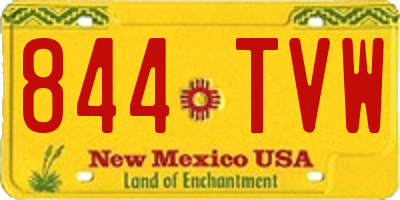 NM license plate 844TVW
