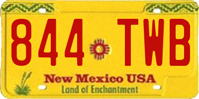 NM license plate 844TWB