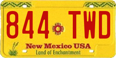 NM license plate 844TWD