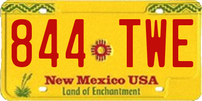 NM license plate 844TWE
