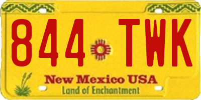 NM license plate 844TWK