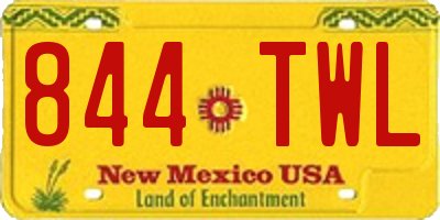 NM license plate 844TWL
