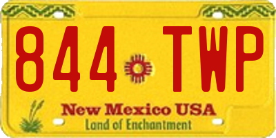 NM license plate 844TWP