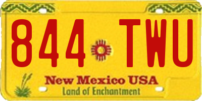 NM license plate 844TWU