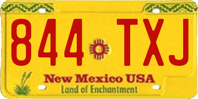 NM license plate 844TXJ