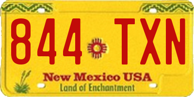 NM license plate 844TXN