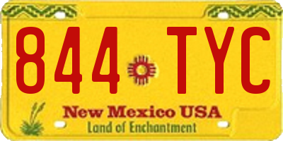 NM license plate 844TYC